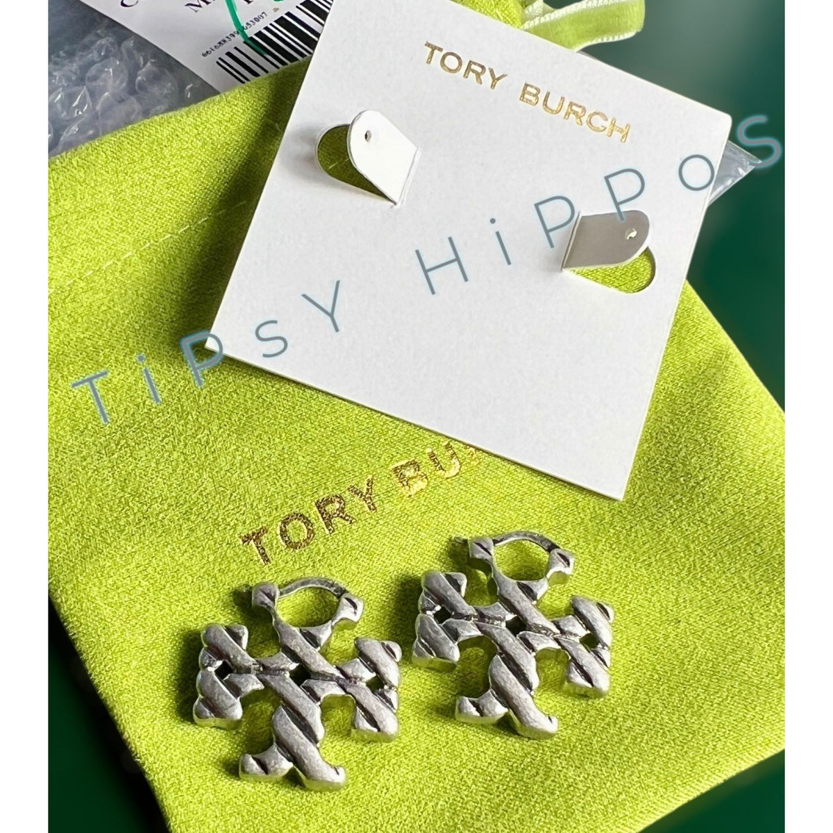 Stunning!!! TORY BURCH Icon Hidden Hoop Earrings