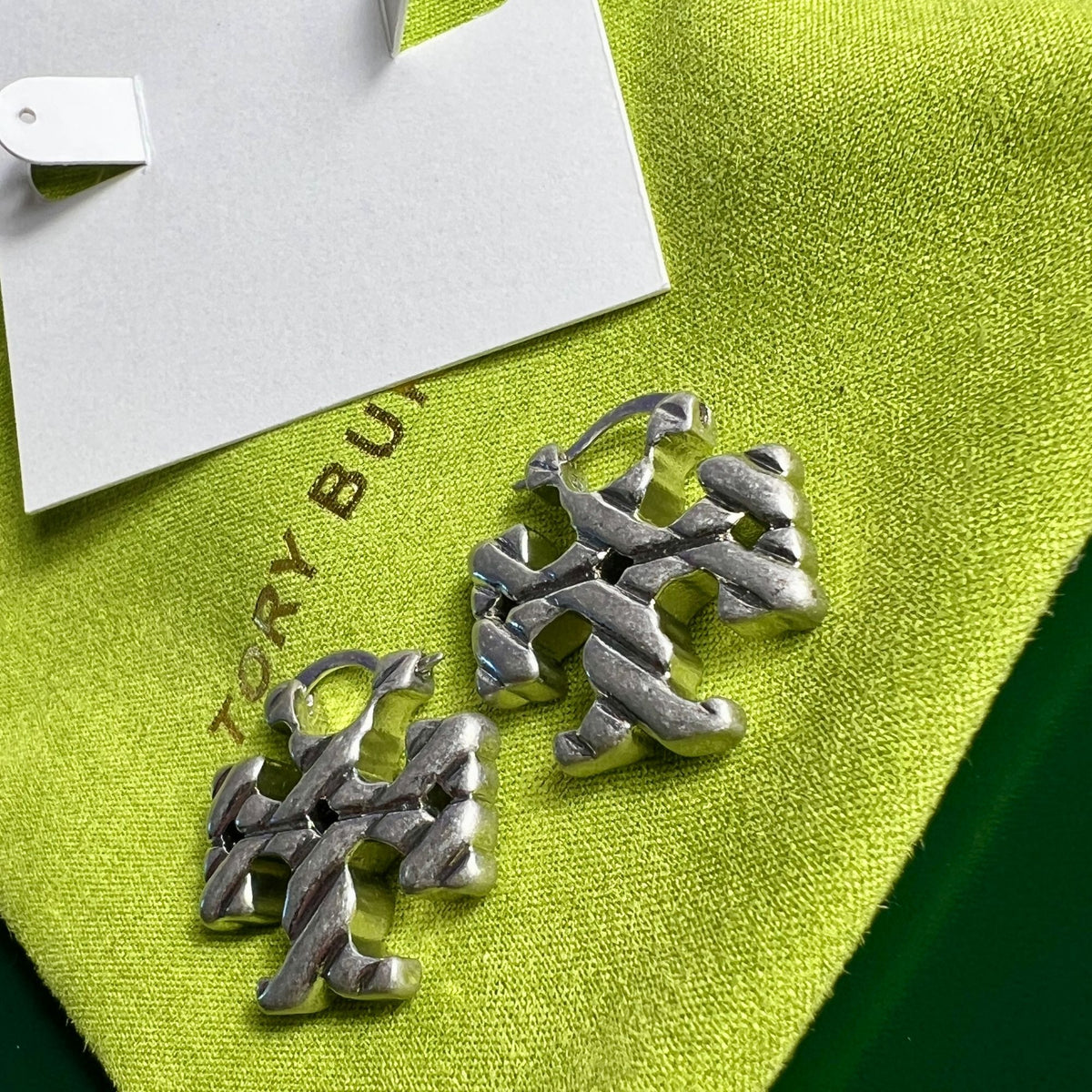 Stunning!!! TORY BURCH Icon Hidden Hoop Earrings