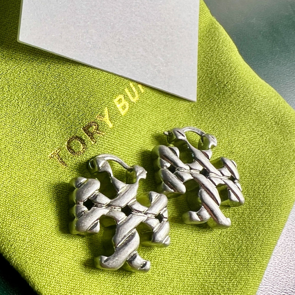 Stunning!!! TORY BURCH Icon Hidden Hoop Earrings