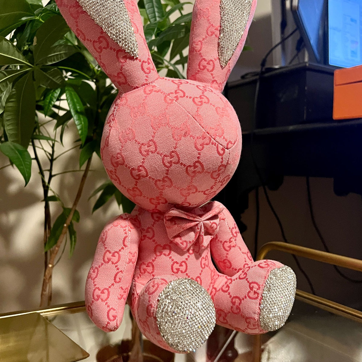 GUCCI Pattern Bunny Plush With Sparkling Ears - GREAT XMAS PRESENT!!