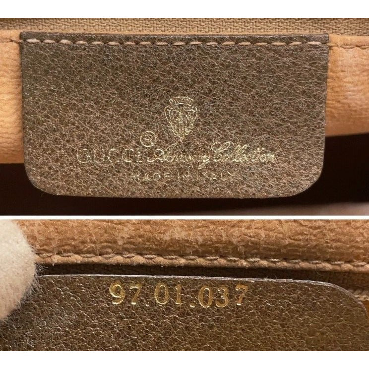 Gucci GG Supreme Monogram Brown Clutch Bag With Leather Trim - 97.01.037