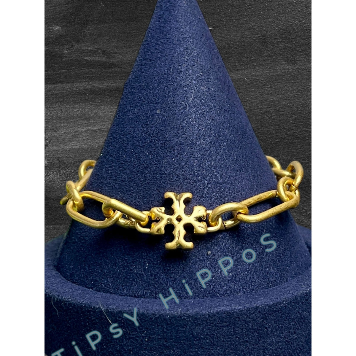 TORY BURCH GOLD ROXANNE CHAINLINK BRACELET